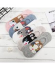5 pairs śliczne zwierząt bawełniane skarpetki Amozae kobieta Kawaii kot z psem lato krótka skarpeta kapcie kobiety dorywczo mięk