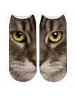 Twarz kota drukowanie 3D kobiece skarpetki damskie Harajuku Pet urocze skarpetki wzór kota skarpetki krótkie Calcetines Mujer Ca