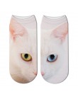 Twarz kota drukowanie 3D kobiece skarpetki damskie Harajuku Pet urocze skarpetki wzór kota skarpetki krótkie Calcetines Mujer Ca