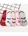 5 pairs śliczne zwierząt bawełniane skarpetki Amozae kobieta Kawaii kot z psem lato krótka skarpeta kapcie kobiety dorywczo mięk