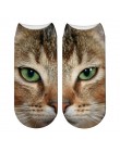 Twarz kota drukowanie 3D kobiece skarpetki damskie Harajuku Pet urocze skarpetki wzór kota skarpetki krótkie Calcetines Mujer Ca