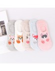 5 pairs śliczne zwierząt bawełniane skarpetki Amozae kobieta Kawaii kot z psem lato krótka skarpeta kapcie kobiety dorywczo mięk