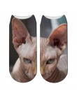Twarz kota drukowanie 3D kobiece skarpetki damskie Harajuku Pet urocze skarpetki wzór kota skarpetki krótkie Calcetines Mujer Ca