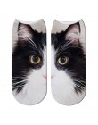 Twarz kota drukowanie 3D kobiece skarpetki damskie Harajuku Pet urocze skarpetki wzór kota skarpetki krótkie Calcetines Mujer Ca