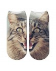 Twarz kota drukowanie 3D kobiece skarpetki damskie Harajuku Pet urocze skarpetki wzór kota skarpetki krótkie Calcetines Mujer Ca
