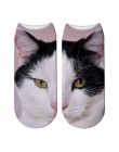 Twarz kota drukowanie 3D kobiece skarpetki damskie Harajuku Pet urocze skarpetki wzór kota skarpetki krótkie Calcetines Mujer Ca