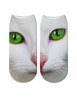 Twarz kota drukowanie 3D kobiece skarpetki damskie Harajuku Pet urocze skarpetki wzór kota skarpetki krótkie Calcetines Mujer Ca