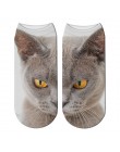 Twarz kota drukowanie 3D kobiece skarpetki damskie Harajuku Pet urocze skarpetki wzór kota skarpetki krótkie Calcetines Mujer Ca