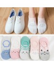 5Pairs New Arrival kobiety bawełniane skarpetki różowy słodki kociak skarpetki krótkie skarpetki Casual szczęśliwych zwierząt uc