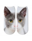 Twarz kota drukowanie 3D kobiece skarpetki damskie Harajuku Pet urocze skarpetki wzór kota skarpetki krótkie Calcetines Mujer Ca