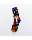 Occident moda kolorowe druku skarpetki damskie z grzybem wiosna kobieta skarpetki bawełniane Calcetines Mujer Meias 010202