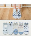5Pairs New Arrival kobiety bawełniane skarpetki różowy słodki kociak skarpetki krótkie skarpetki Casual szczęśliwych zwierząt uc