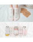 5Pairs New Arrival kobiety bawełniane skarpetki różowy słodki kociak skarpetki krótkie skarpetki Casual szczęśliwych zwierząt uc