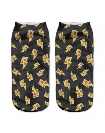 Damskie krótkie dorywczo 3D drukowane śmieszne wiosenne markowe skarpetki szczęśliwa gorąca modna letnia jesień Unisex Pizza kob