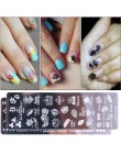 Liście róży paznokci płytka do stemplowania wiosenny kwiat liść biżuteria obraz geometryczny polski szablon szablon Nail Art Mol