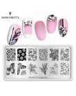 BORN PRETTY prostokąt paznokci tłoczenia płyty kwiat motyl mieszane wzór Nail Art obraz projekt narzędzia czysty świata L001