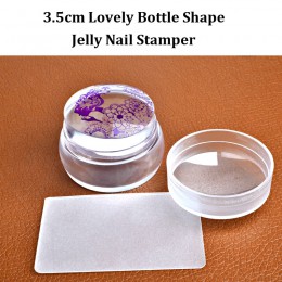 2016 nowy piękny Design matowy Nail Art Stamper skrobak z Cap aplikator z miękkiego silikonu 3.5cm Nail Stamp stemplowanie narzę