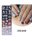 Liście róży paznokci płytka do stemplowania wiosenny kwiat liść biżuteria obraz geometryczny polski szablon szablon Nail Art Mol