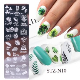 1 sztuk 12x4cm paznokci tłoczenia płyty liść kwiaty motyl kot Nail Art Stamp szablony szablony projekt polski Manicure TRSTZN01-