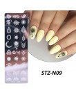 Liście róży paznokci płytka do stemplowania wiosenny kwiat liść biżuteria obraz geometryczny polski szablon szablon Nail Art Mol