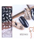 1 sztuk 12x4cm paznokci tłoczenia płyty liść kwiaty motyl kot Nail Art Stamp szablony szablony projekt polski Manicure TRSTZN01-