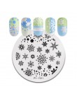 PICT YOU święta bożego narodzenia nowy rok śnieżynka wzór paznokci tłoczenia płyty paznokci tabliczka dekoracyjna wzornik projek
