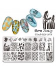 BORN PRETTY prostokąt paznokci tłoczenia płyty kwiat motyl mieszane wzór Nail Art obraz projekt narzędzia czysty świata L001