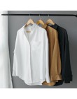 2020 wiosenne białe formalna koszula kobiety Suede z długim rękawem zwięzły styl Lapel damska bluzka Streetwear 8866