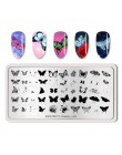 BORN PRETTY prostokąt paznokci tłoczenia płyty kwiat motyl mieszane wzór Nail Art obraz projekt narzędzia czysty świata L001