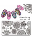 BORN PRETTY prostokąt paznokci tłoczenia płyty kwiat motyl mieszane wzór Nail Art obraz projekt narzędzia czysty świata L001