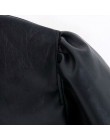 Kobiety w stylu vintage PU skóra latarnia rękaw czarny bluzki koszule damskie chi pojedyncze łuszcz casual blusas retro koszulka