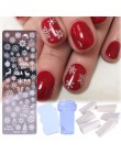 1 zestaw pieczątka na paznokcie płytki polski paznokci drukuj liść kwiat Dreamcatcher Snowflake Christmas Stamper Scrapper gąbka