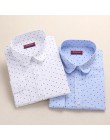 Dioufond moda bluzka w kropki z długim rękawem koszula kobiety bluzki bawełniane koszule damskie czerwony niebieski Dot Top Blus