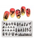 BORN PRETTY Fire fire płytka do stemplowania paznokci Blaze-Series prostokąt szablon zdobienia paznokci pokryte obrazkami szablo