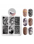 PICT YOU Square Leopard płytki do stemplowania paznokci wzory zwierzęce stal nierdzewna ze stalowymi ćwiekami artystyczny design