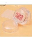 3.5cm w kształcie czaszki matowy Nail Art Stamper stemplowanie skrobak z Cap aplikator z miękkiego silikonu przezroczysty szablo