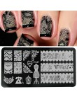 1 sztuk wzory paznokci koronki tłoczenia płytki z obrazkami ze stalowymi ćwiekami Art szablon polski malowanie Manicure wzornik 