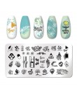 PICT YOU Flower Nail stemplowanie płyt liść stempel szablony druk geometryczny DIY Design wzornik narzędzia zdobienia paznokci p