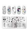 PICT YOU Flower Nail stemplowanie płyt liść stempel szablony druk geometryczny DIY Design wzornik narzędzia zdobienia paznokci p