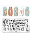 PICT YOU Flower Nail stemplowanie płyt liść stempel szablony druk geometryczny DIY Design wzornik narzędzia zdobienia paznokci p