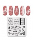 PICT YOU Flower Nail stemplowanie płyt liść stempel szablony druk geometryczny DIY Design wzornik narzędzia zdobienia paznokci p