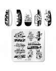 PICT YOU Flower Nail stemplowanie płyt liść stempel szablony druk geometryczny DIY Design wzornik narzędzia zdobienia paznokci p