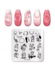 PICT YOU Flower Nail stemplowanie płyt liść stempel szablony druk geometryczny DIY Design wzornik narzędzia zdobienia paznokci p