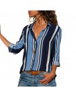 2019 nowy modny nadruk kobiety bluzki z długim rękawem skręcić w dół kołnierz szyfonowa bluzka koszula Casual topy Plus rozmiar 