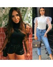Damskie bluzki eleganckie golf Top Casual damskie koszule topy tiulowe koszulki bufiaste rękawy luźna bluzka damskie topy i bluz