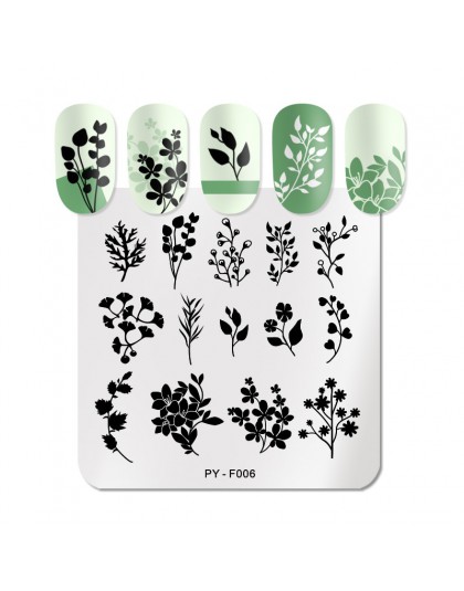PICT YOU naturalne rośliny lawendowe stemple do paznokci kwiaty wzory pieczątki obrazki zdobienia na paznokcie szablony wzornik 