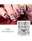 Płytki do stemplowania paznokci Nail artystyczny Design szablon do stemplowania geometryczny stempel do paznokci szablon Stamper