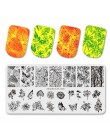 SHOPANTS 6*12cm prostokątne płytki do tłoczenia paznokci liście kwiaty motyl pieczątka na paznokcie szablony szablony Design pol