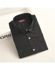Dioufond moda bluzka w kropki z długim rękawem koszula kobiety bluzki bawełniane koszule damskie czerwony niebieski Dot Top Blus