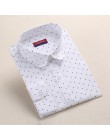 Dioufond moda bluzka w kropki z długim rękawem koszula kobiety bluzki bawełniane koszule damskie czerwony niebieski Dot Top Blus
